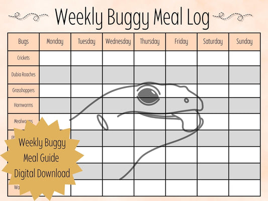 Leopard Gecko Meal Planner: Reptile Feeding Chart (Digital Download)