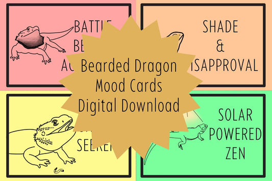 Bearded Dragon Mood Cards: Reptile Behavior Tank Labels (Digital Download)